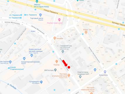 Ситилайт A в Киеве, 1.8x1.2  Жилянська вул., 142, навпроти пабу "Портер", в сторону центру схема