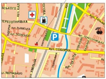 Призма B в Ровно Соборна вул., 177а, навпроти - 297585 схема