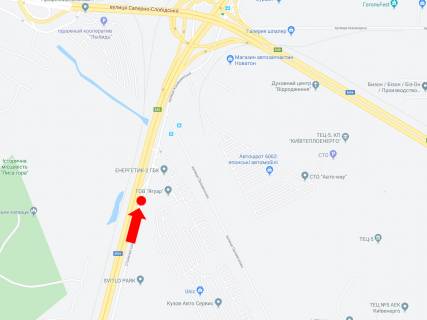 Видеоборд A в Киеве, 3x6  Столичне шосе, біля АЗС "Glusco", 300 м до Південного мосту, до центру - 583970 схема