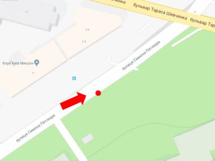 Ситилайт A в Киеве, 1.8x1.2  Петлюри вул. (колиш. вул. Комінтерну) навпроти 2/17, в сторону бул. Шевченко схема
