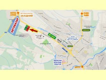 Билборд  в Ивано-Франковске, 3x6  Калуське шосе, автобазар, (2) схема