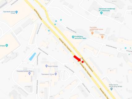 Ситилайт B в Киеве, 1.8x1.2  Українки бул., 3, в сторону пл. Л. Українки схема