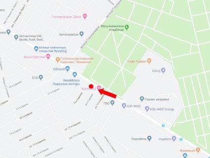 Билборд B в Киеве, 3x6  Стеценка вул., 200 м. АЗС "WOG", в сторону ТРЦ "Лавіна", супермаркетів "Ашан", "Епіцентр" схема