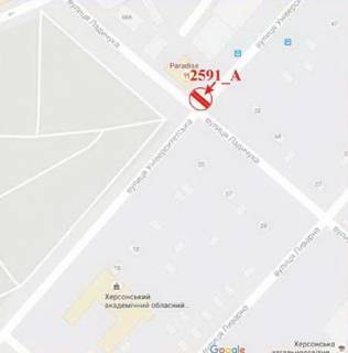 Билборд A в Херсоне Університетська (40 років Жовтня) вул. - Ладичука вул. схема