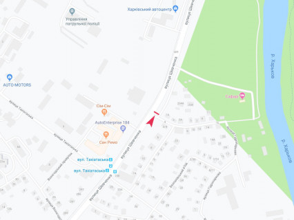 Билборд A в Харькове, 3x6  Шевченка вул., 254а - Червоний в'їзд, з центру схема