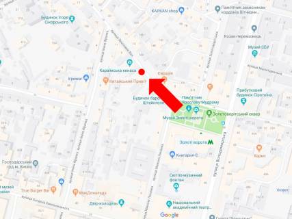 Ситилайт B в Киеве, 1.8x1.2  Ярославів Вал вул., 5, в сторону Львівської пл. схема