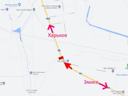 Billboard A in Vasishcheva, 3x6  Промислова вул., смт Васищеве, біля ТОВ "Омега", у бік м. Харків scheme