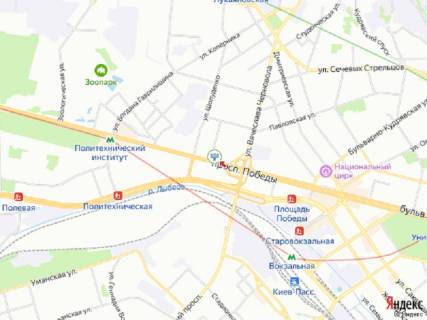 Видеоборд A в Киеве просп. Берестейський (Перемоги)., 16 - Ісаакяна вул., з центру, прайс за трансляцію ролика 10 сек 1вихід/90 сек, з 0:00 до 23:59 - 302235 схема