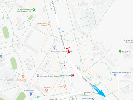 Билборд A в Харькове, 3x6  Свободи пр., 36, з центру схема