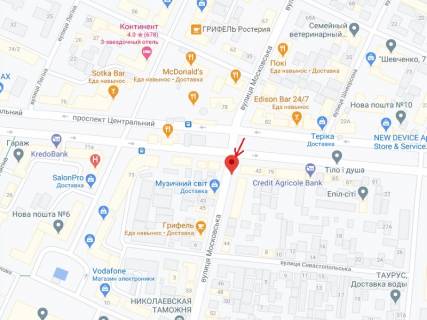 Сiтiлайт B у Миколаєві Центральний просп. (Леніна просп.)., 77, навпроти схема