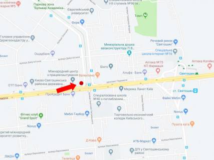 Билборд B в Киеве, 3x6  просп. Берестейський (Перемоги)., 116/1 - бул. Вернадського, в центр схема