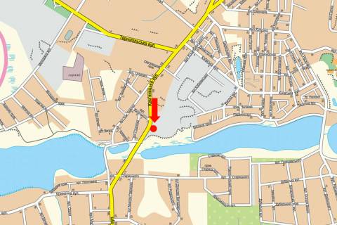Билборд A в Хмельницком, 3x6  Кам''янецька вул., 161, біля "Цегляного заводу" схема