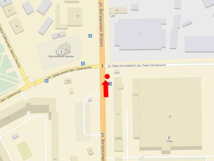 Ситилайт  в Житомире, 1.8x1.2  Вітрука вул., 9В, біля супермаркетів "Олді","Ельдорадо" схема