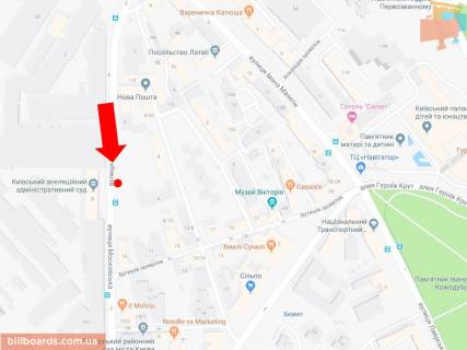 Сiтiлайт  у Києві Князів Острозьких вул. (Московська)., 8, напротив, в сторону Кловского спуска схема