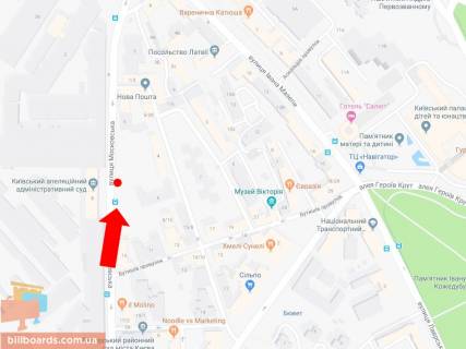 Сiтiлайт  у Києві Князів Острозьких вул. (Московська)., 8, напротив, в сторону ст. м. «Арсенальная» схема