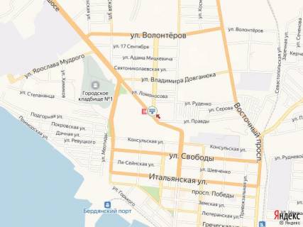 Билборд A в Бердянске Мелитопольское шоссе - Нагорная ул. схема