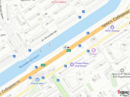Билборд A в Киеве Соборності пр. (колиш. Воз'єднання пр.), за 250 м до зупинки "Шамо бул.", в сторону моста Патона, прайс за трансляцію ролика 10 сек 1вихід/80 сек, с 0:00 до 23:59 схема