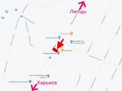 Билборд A в Циркунах, 3x6  с. Циркуни, Соборна вул., маркет "В прок", у бік м. Харків, нижній схема