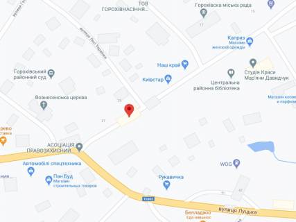 Видеоборд A в Горохове Шевченка вул., 7, аптека "Волиньфарм", прайс за ролик 10 сек 1 вихід/5 хвилин, на двосторонньому екрані, від 144 виходів на день. Розрахунок для інших параметрів трансляції уточнюйте у менеджера. - 301307 схема