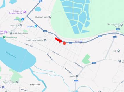 Билборд A в Погребище, 3x6  в'їзд у місто з боку Гопчиці схема
