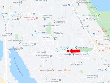 Призма A в Киеве, 3x6  Архипенка вул. (колиш. М. Залки), навпроти супермаркету "Сільпо", в сторону ст.м. "Оболонь" - 214913 схема