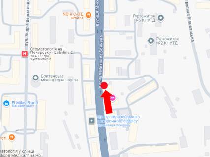 Ситилайт A в Киеве, 1.8x1.2  Бойчука (кол. Кіквідзе) вул., 17/10, зупинка "АТП-4" схема