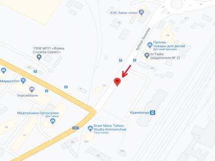 Призма B в Кременчуге Леонова вул., 1 - Першотравнева вул., 52 м - 297254 схема