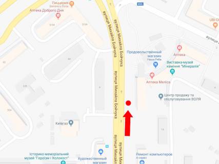 Видеоборд A в Киеве Бойчука вул. (колиш. Кіквідзе вул.), 1/2, в сторону бул. Українки, центру - 284931 схема