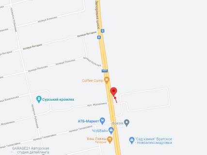 Билборд A в Братську, 3x6  Траса Н-08, Дніпро-Запоріжжя, Запорізьке шосе, виїзд до м. Дніпро, з с. Братське, навпроти АТБ, біля с. Новоолександрівка схема