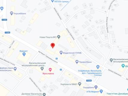 Відеоборд A у Василькові Грушевського вул., 10, аптека "Вітамін", прайс за ролик 10 сек 1 вихід/5 хвилин, на двосторонньому екрані, від 144 виходів на день. Розрахунок для інших параметрів трансляції уточнюйте у менеджера. - 301253 схема