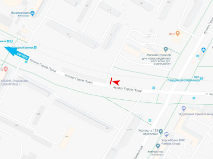 Billboard A in Kharkiv, 3x6  Нескорених (кол. Героїв Праці) вул., 25/71, в центр scheme