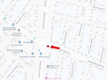Билборд  в Харькове, 3x6  Краснодарська вул. /просп. Льва Ландау (50-річчя СРСР), в центр схема
