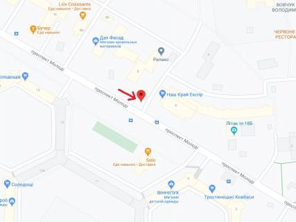 Билборд B в Луцке Молоді пр., 4, зупинка "Бібліотека" схема