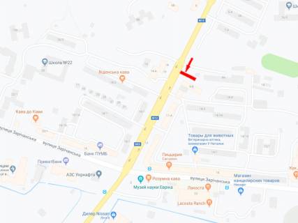 Билборд B в Хмельницком Свободи вул., 9Б схема