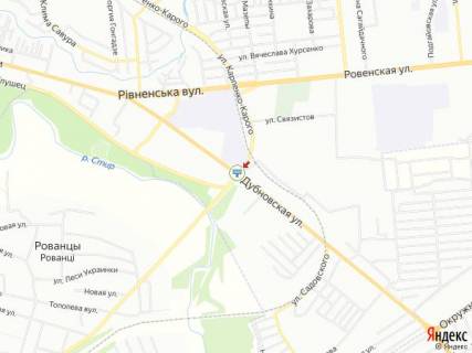 Билборд A в Луцке Дубнівська вул. - Глушець вул., роздільник, в центр схема
