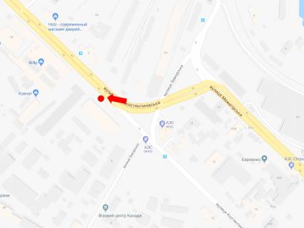 Билборд B в Киеве, 2.3x3.14  Новокостянтинівська вул., 1 - вул. Електриків, розв'язка, в бік просп. Степана Бандери (Московський) схема