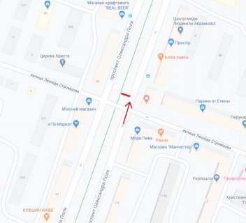 Scrolller, Scroll A in Dnipro (Dnipropetrovsk) Pola av.- Stromcova st., na svitloforii, ruh vniz - 254005 scheme