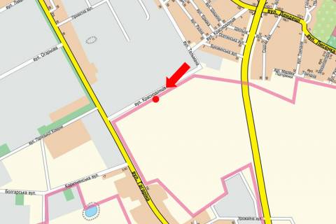 Билборд B в Ужгороде, 3x6  Краснодонців вул., біля ринку схема