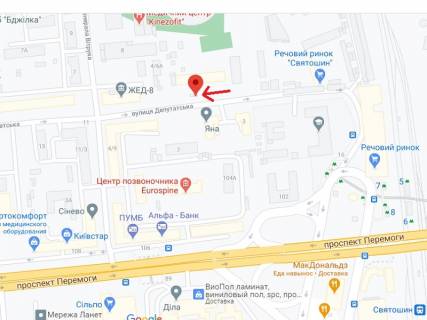 Билборд B в Киеве Депутатська вул., 2, в сторону Авіаконструкторська вул. (Генерала Вітрука) схема