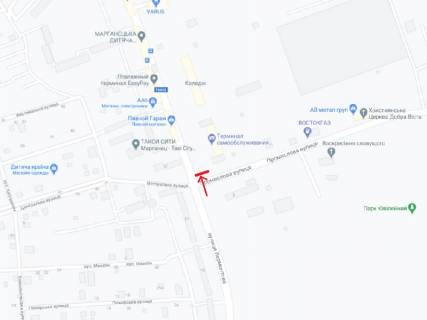 Билборд A в Марганце, 6х3  перехрестя вул. Промислова та Лермонтова (навпроти буд. 4 по вул. Лермонтова)  схема