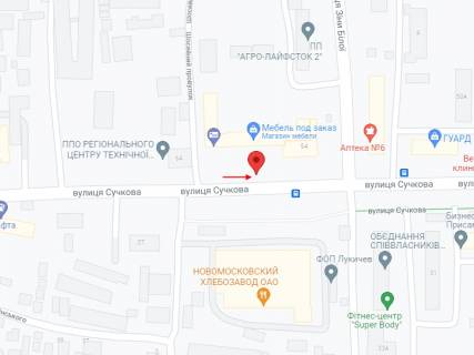 Билборд B в Самар (Новомосковск), 6х3  вул. Сучкова, в районі буд. №54 схема