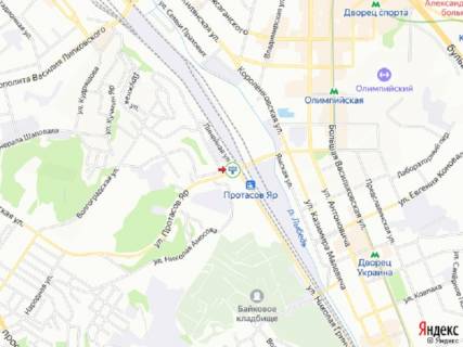 Видеоборд A в Киеве Протасів Яр вул. - Грінченка вул., в центр, прайс за трансляцію ролика 10 сек 1вихід/90 сек, з 0:00 до 23:59 - 366719 схема