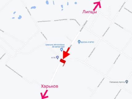 Билборд B в Циркунах, 3x6  с. Циркуни, Соборна вул., біля АЗС, (1), у бік м. Харків схема