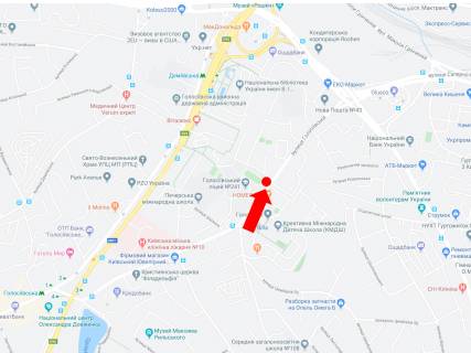 Білборд, Бігборд (Борд)   у Києві, 3x6  Голосіївська вул., 9, навпроти, в сторону вул. Саперно-Слобідської схема