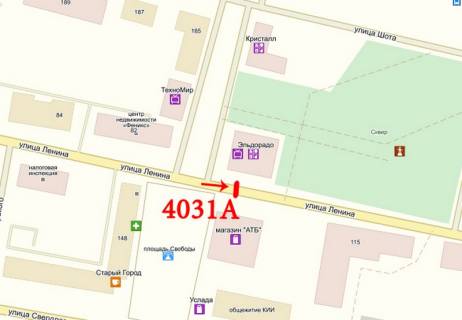 Billboard A in Pokrovsk Prokof'eva st. (kolis. Lenina st.), supermarket "ATB-Market" scheme