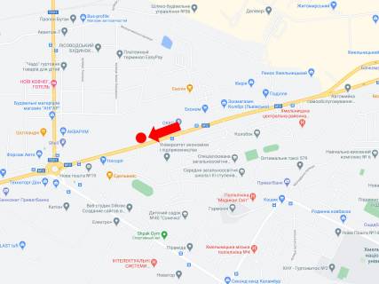 Билборд  в Хмельницком, 3x6  Львівське шосе, 55, навпроти університету економіки, з центру схема
