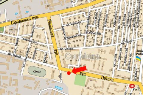 Билборд  в Львове, 3x6  Патона вул., 4, на острівці безпеки, АЗС "ОККО" схема