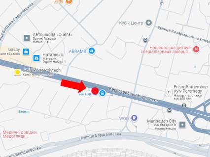 Ситилайт A в Киеве, 1.8x1.2  Берестейський (кол. Перемоги) пр., 17, зупинка "вул. Шолуденко" схема