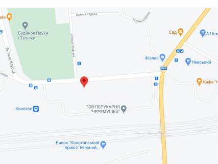 Видеоборд A в Конотопе Свободи вул., 13, аптека "Мед Сервіс", №Х023, прайс за ролик 10 сек 1 вихід/5 хвилин, з 8:00-22:00. Розрахунок для інших параметрів трансляції уточнюйте у менеджера. - 301394 схема