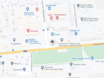 Билборд B в Луцке Рівненська вул., 107 схема